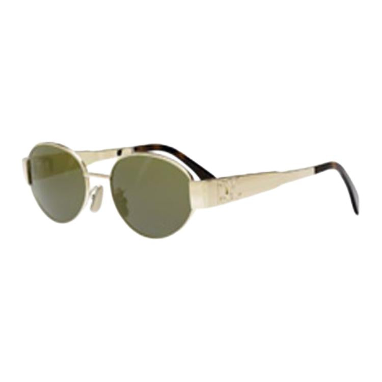 CELINE Oval Sunglasses Women's Gold
