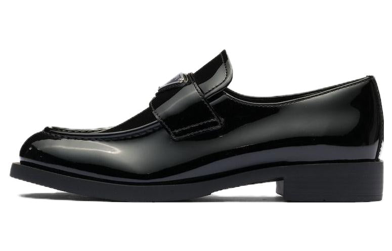 PRADA Triangle-logo Leather Loafers