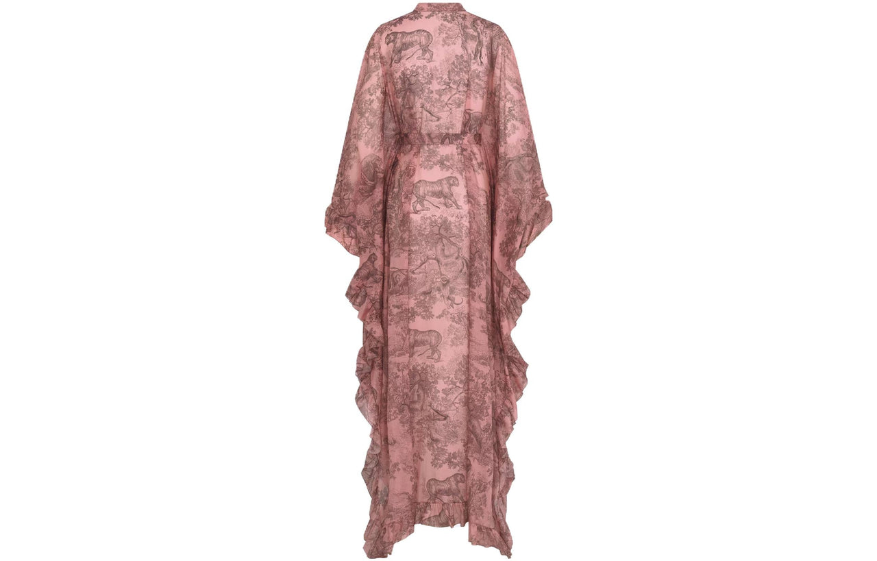 DIOR All Over Patterned Ruffled Dress