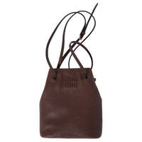 MIU MIU Leather Small Bucket Lucky Bag Shoulder Bag Crossbody Bag Mini Women's Briarwood