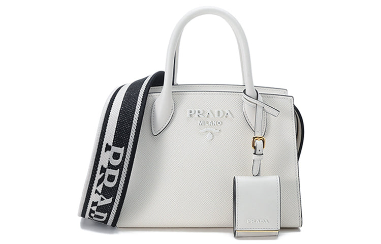 PRADA Leather Portable Crossbody Bag Shoulder Bag Regular Women's White