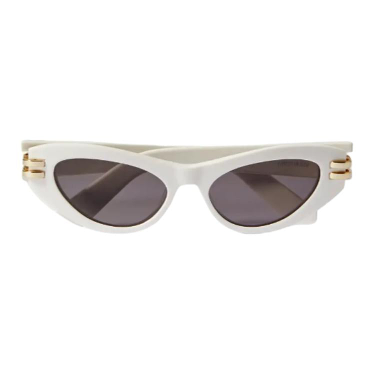 DIOR Acetate Metal Cat Eye Sunglasses Women's White