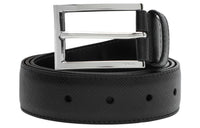 PRADA Cow Leather Belts Men's Black Width 3CM