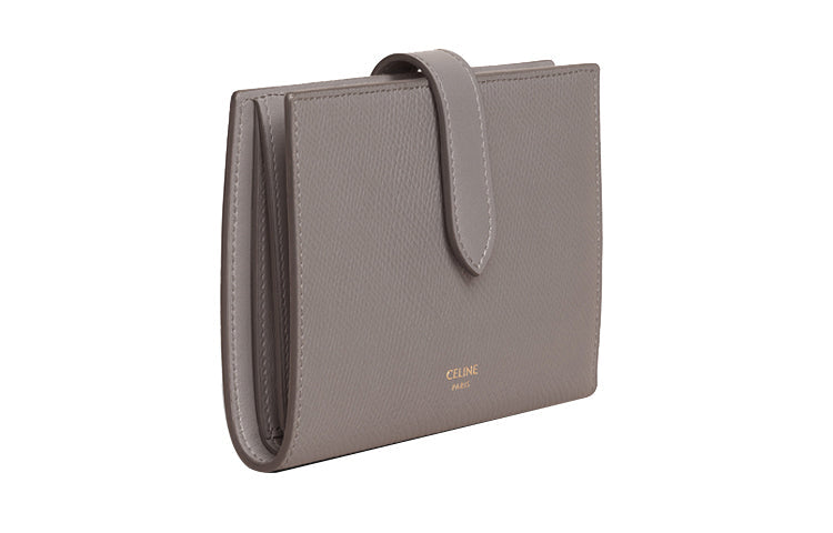 CELINE Grained Calfskin Wallet Medium Size Women's Egg Stone Color