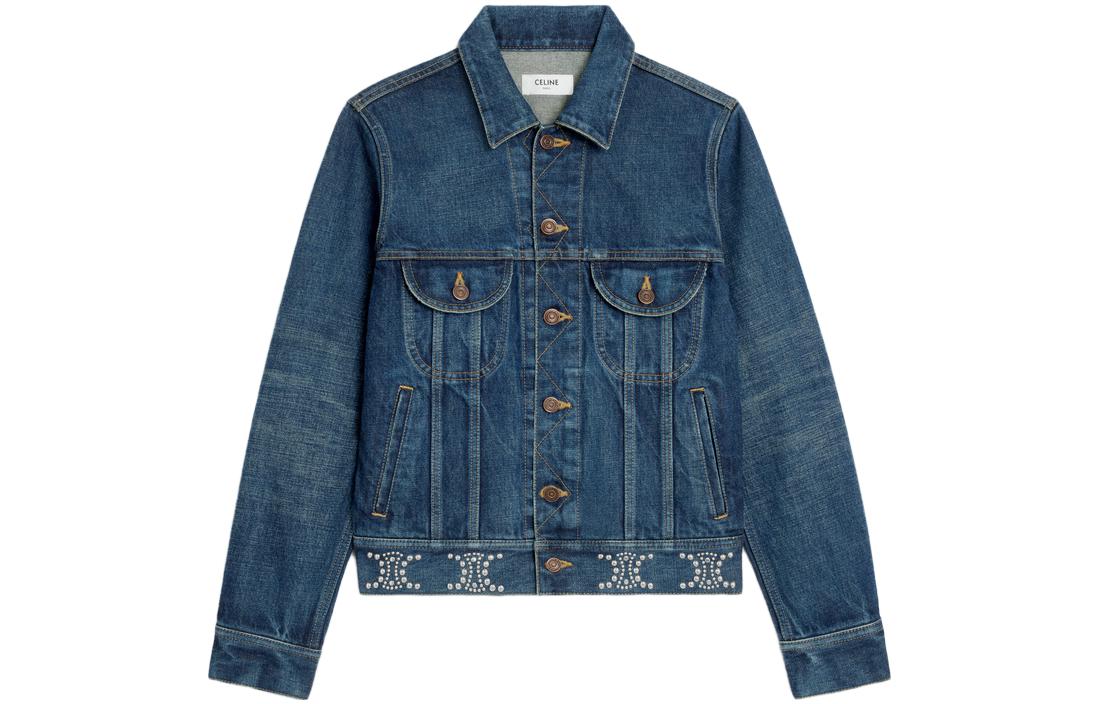 CELINE Trucker Denim Jacket Clean Dark Union Wash