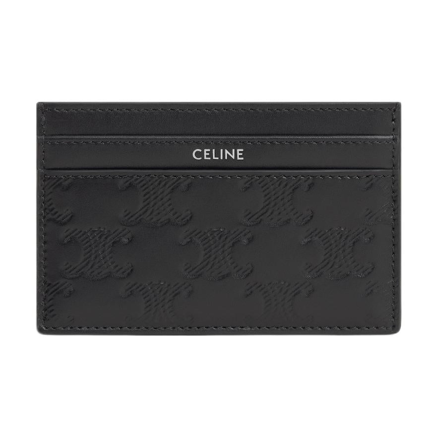 CELINE Lambskin Card Holder Men's Black