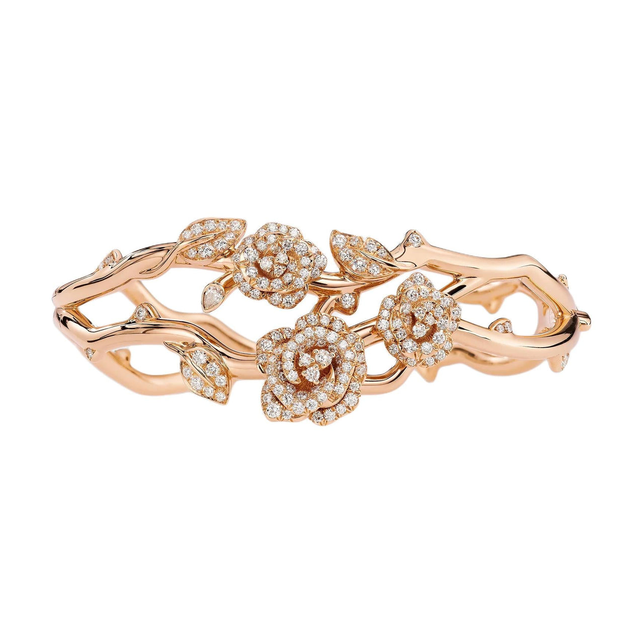 DIOR 18K Gold Diamond Bangles Women's Gold