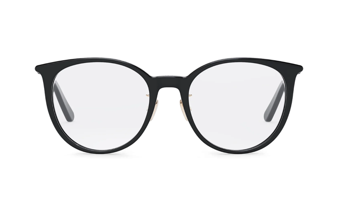 DIOR Plate Frame Irregular Shape Eyeglass Frames Unisex Black