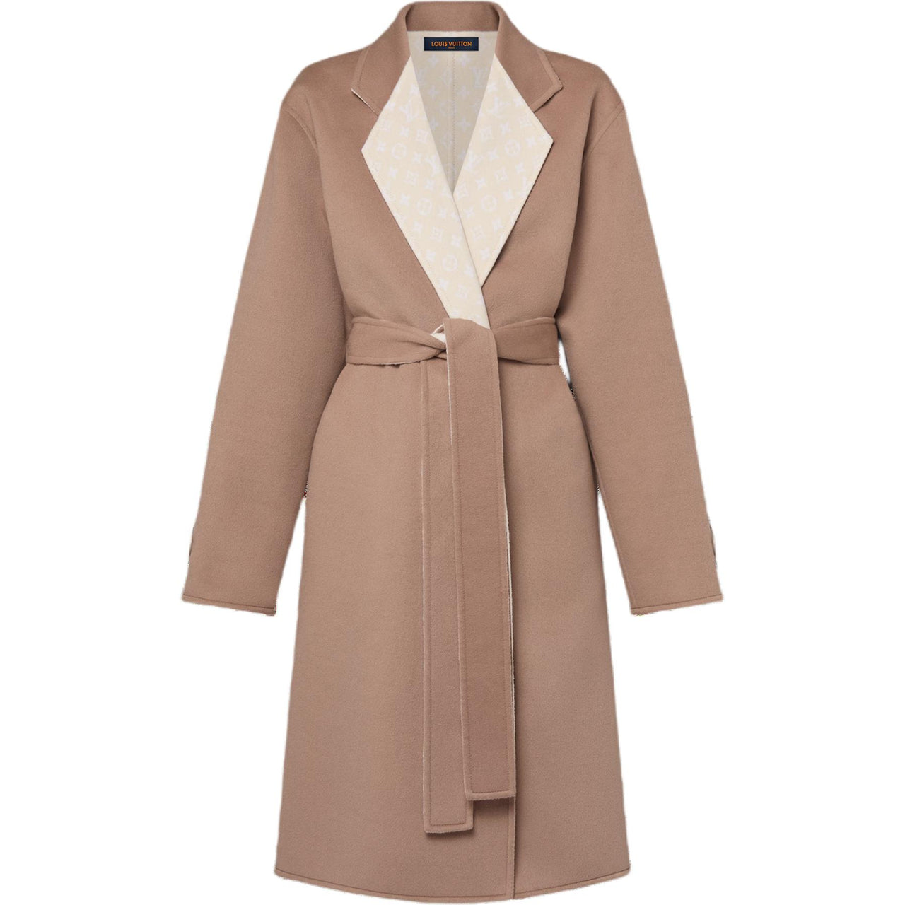 LOUIS VUITTON Lapel Collar Wrap Coat Coats Women's Pink