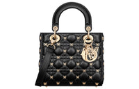 DIOR Lady Dior Sheepskin Dior Bag Shoulder Bag Crossbody Bag Handbag Small Size Women's Black