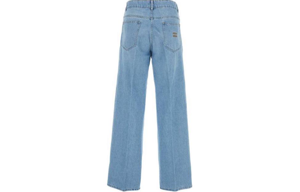 MIU MIU Logo-Embroidered Tapered-Leg Jeans