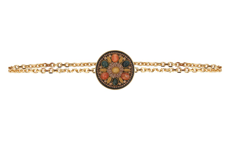 CELINE Brass Metal Necklaces Women's Gold