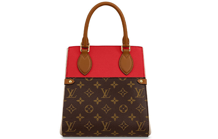 LOUIS VUITTON Canvas With Calfskin Shoulder Bag Crossbody Bag Handbag Women's Red White Black