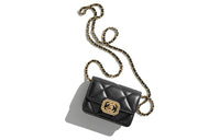 CHANEL Calfskin With Rhinestones One Shoulder Crossbody Clutches Women's Black