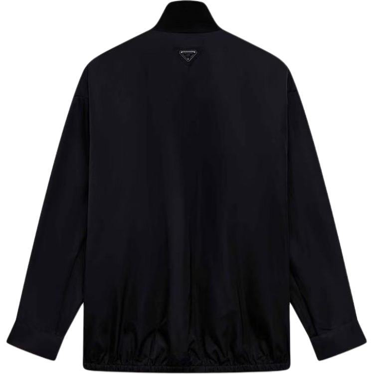 PRADA Triangle Logo Zipped Oversized Jacket