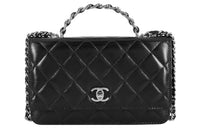 CHANEL Bright Wrinkled Calfskin Shoulder Bag Crossbody Bag Handbag Regular Women's Black