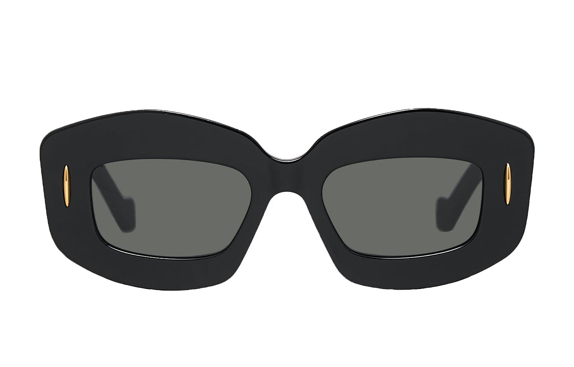 LOEWE Plate Frame Irregular Shape Sunglasses Women's Black