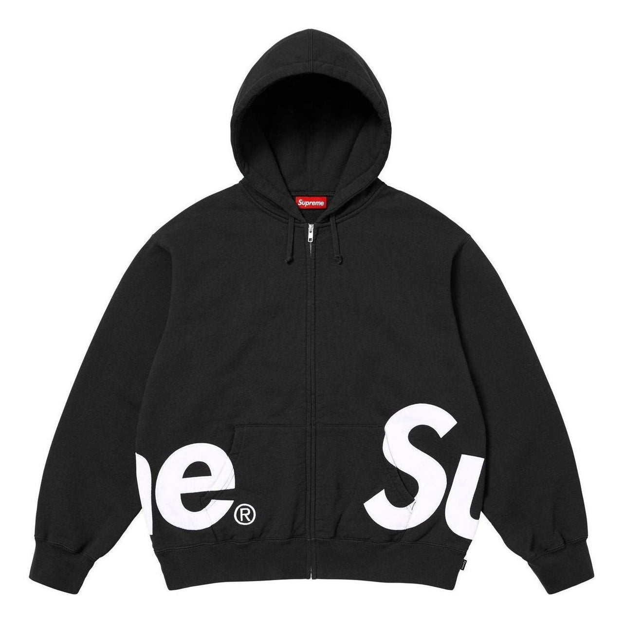 Supreme Big Logo Zip Up Hooded Sweatshirt 'Black' SS25SW46-BLACK