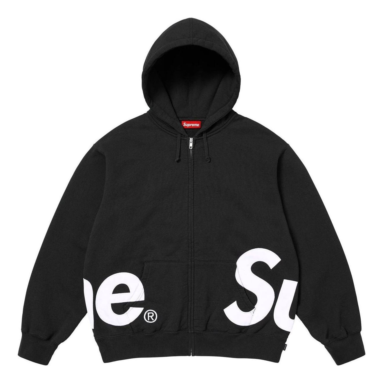 Supreme Big Logo Zip Up Hooded Sweatshirt 'Black' SS25SW46-BLACK