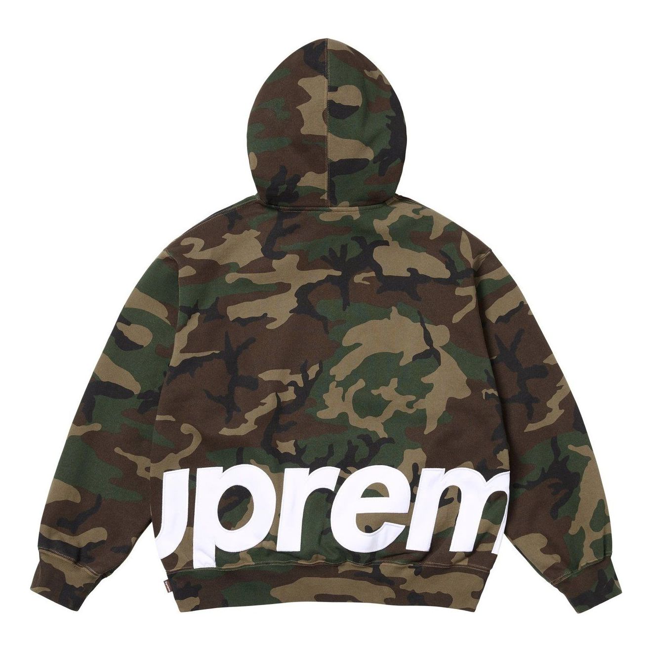 Supreme Big Logo Zip Up Hooded Sweatshirt 'Woodland Camo' SS25SW46-WOODLAND-CAMO