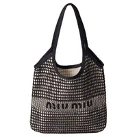 MIU MIU Viscose Shoulder Bag Women's Black