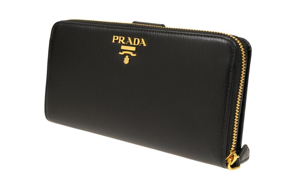 PRADA Calfskin Wallet Regular Men's Black