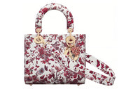 DIOR Lady DiorMy ABCDior Cow Leather Dior Bag Shoulder Bag Crossbody Bag Handbag Small Size Women's White & Red