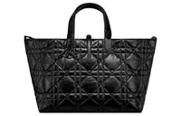 DIOR Cow Leather Tote Bag Shopping Bag Handbag Shoulder Bag Large Size Women's Black