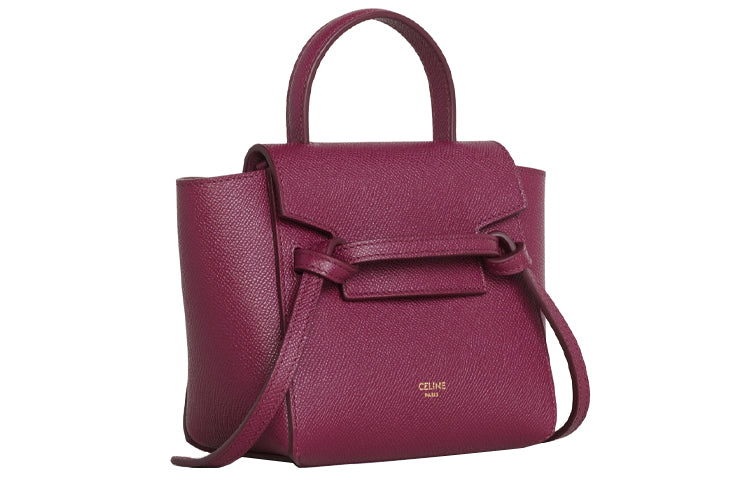 CELINE Grained Calfskin Catfish Bag Portable Crossbody Bag Shoulder Bag Regular Women's Berry Purple