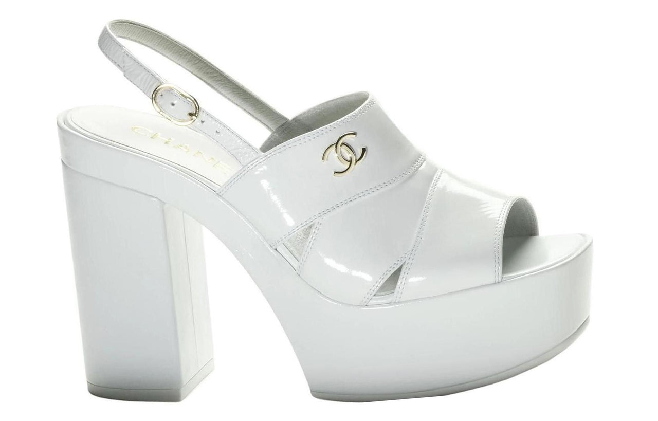 CHANEL Strap Sandals 10.5cm Women's White