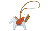 HERMES Leather Pendants Unisex Haze Blue Tea Brown Copper Red