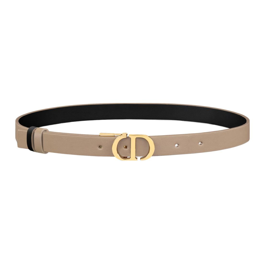 DIOR Calfskin Leather Belts Women's Umber 2CM