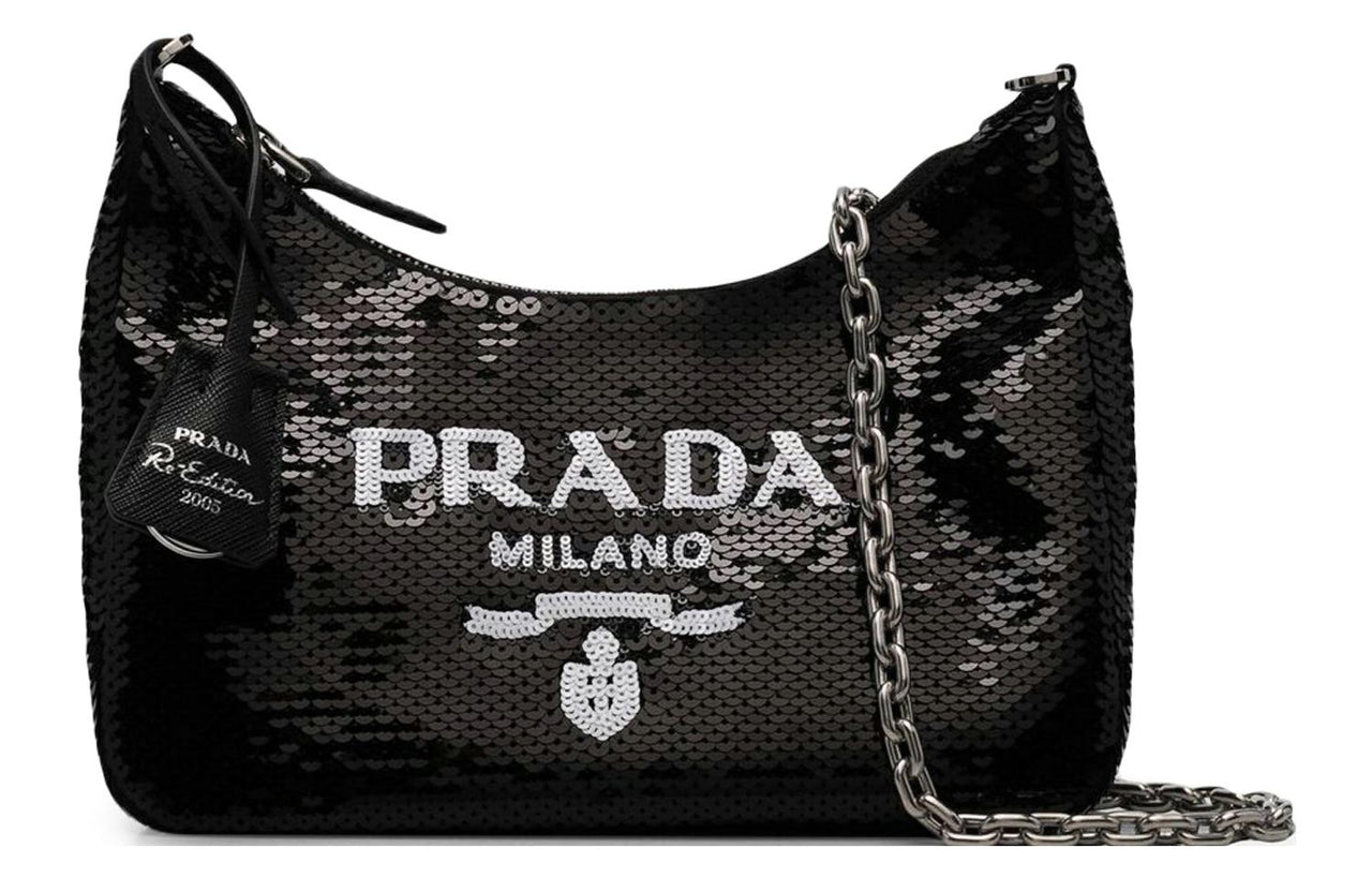 PRADA Fabric Shoulder Bag Women's Black