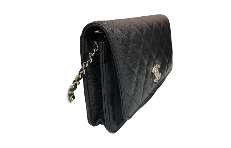 CHANEL WOC Calfskin Shoulder Bag, Crossbody Bag, Wallet Women's Black