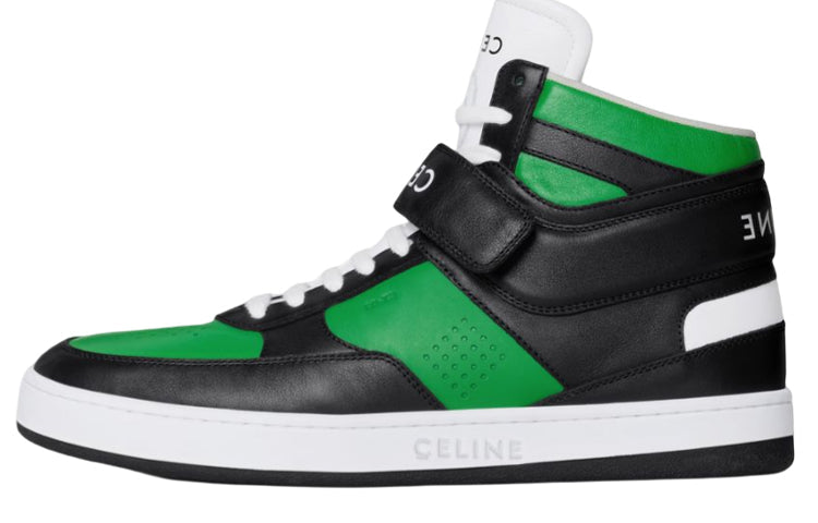 CELINE High Top Stylish Skateboarding Shoes Men's Black Green