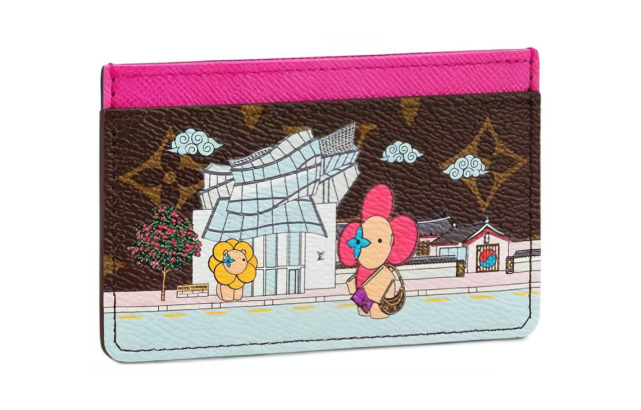 LOUIS VUITTON Coated Canvas Card Holder Women's Brown