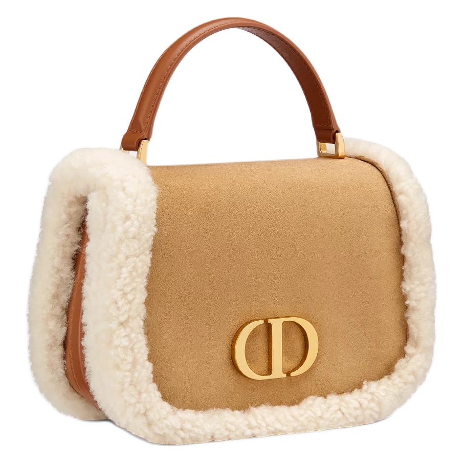 DIOR 30 Montaigne Lambskin Shoulder Bag Crossbody Bag Handbag Medium Size Women's Brown