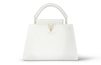 LOUIS VUITTON Capucines Taurillon Leather Handbag Detachable Shoulder Bag, Crossbody Bag Women's Snow White