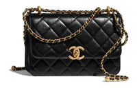 CHANEL Small Size 24C Flap Bag With Adjustable Strap Black AS2649