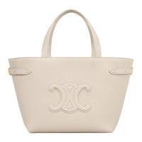 CELINE Cuir TriompheCabas Calfskin Tote Bag Shopping Bag Shoulder Bag Crossbody Bag Handbag Mini Women's Light Beige
