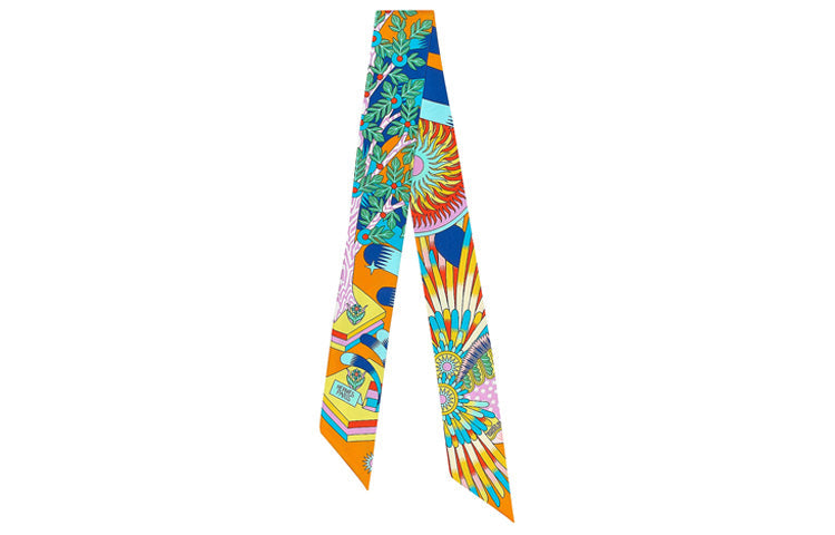 HERMES Silk Scarves Unisex Vivid Orange