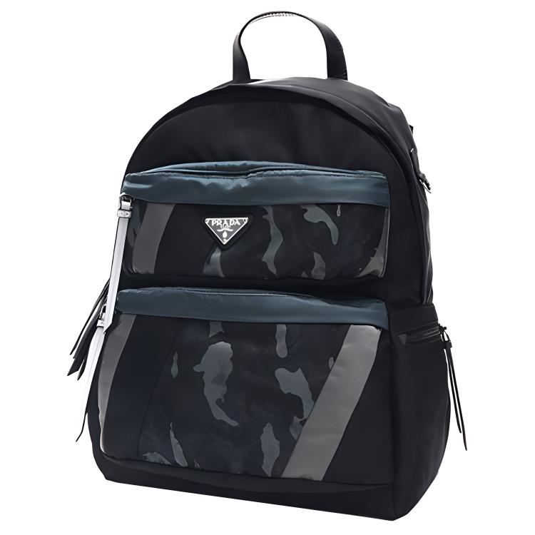 PRADA Fabric Backpack Unisex Black