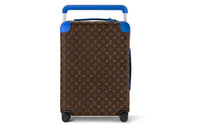 LOUIS VUITTON Coated Canvas Cow Leather Patchwork Trim Suitcase Luggage 20 Inch Men's Brown & Blue