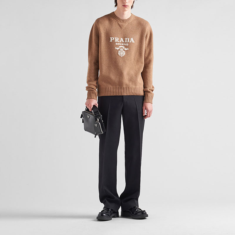 PRADA Logo intarsia Cashmere wool Jumper