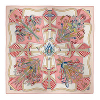 HERMES Mulberry Silk Scarves Women's Rose
