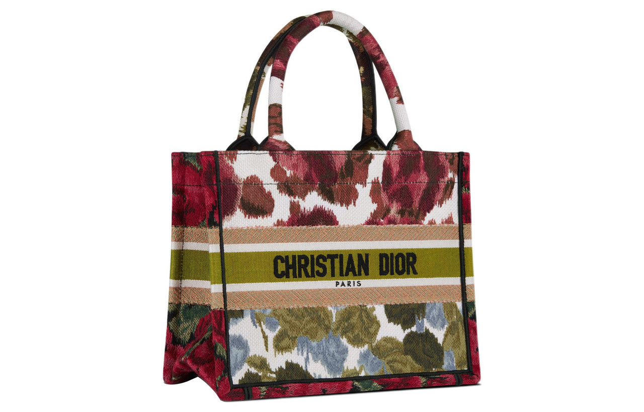DIOR BookTote Embroidery Tote Bag Shopping Bag Handbag Small Size Women's Multicolor