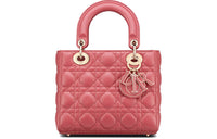 DIOR Sheepskin Lady Dior Bag, Shoulder Bag, Crossbody Bag, Handbag Trumpets Women's Pink