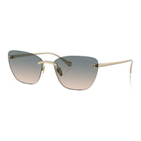 CHANEL Titanium Irregular Shape Sunglasses Women's Gold