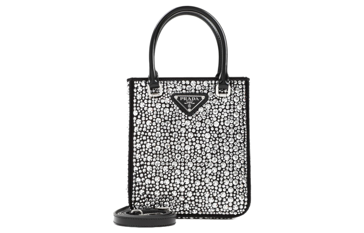 PRADA Fabric Tote Bag Shopping Bag Handbag Regular Women's Metallic