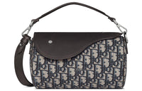 DIOR Saddle Grained Calfskin Saddle Bag Handbag Shoulder Bag Crossbody Bag Women's Beige/Black